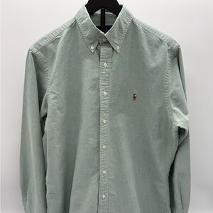 Ralph Lauren Classic Fit Oxford Button Down Shirt Green Pony Mens 16 34/35